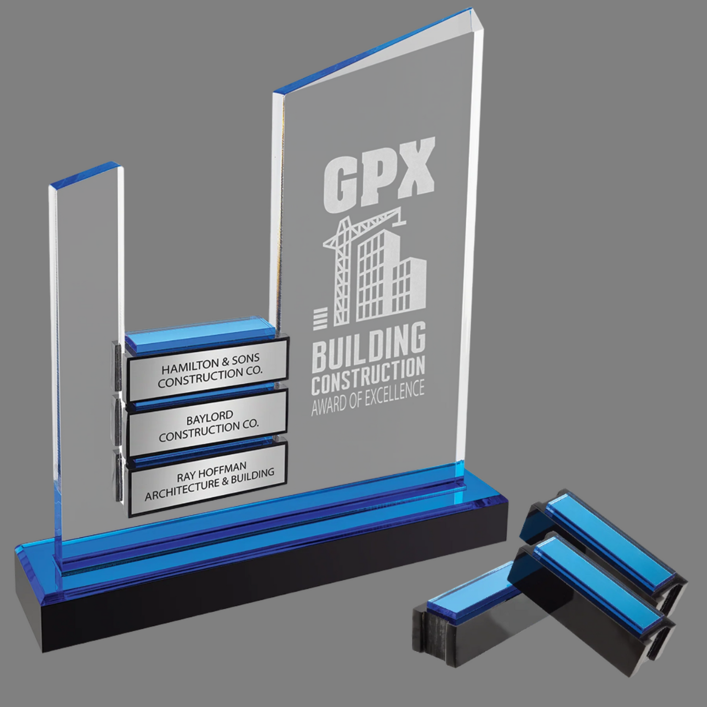 7" x 9" Blue Peak Slant Perpetual Impress Acrylic with 6 Blocks