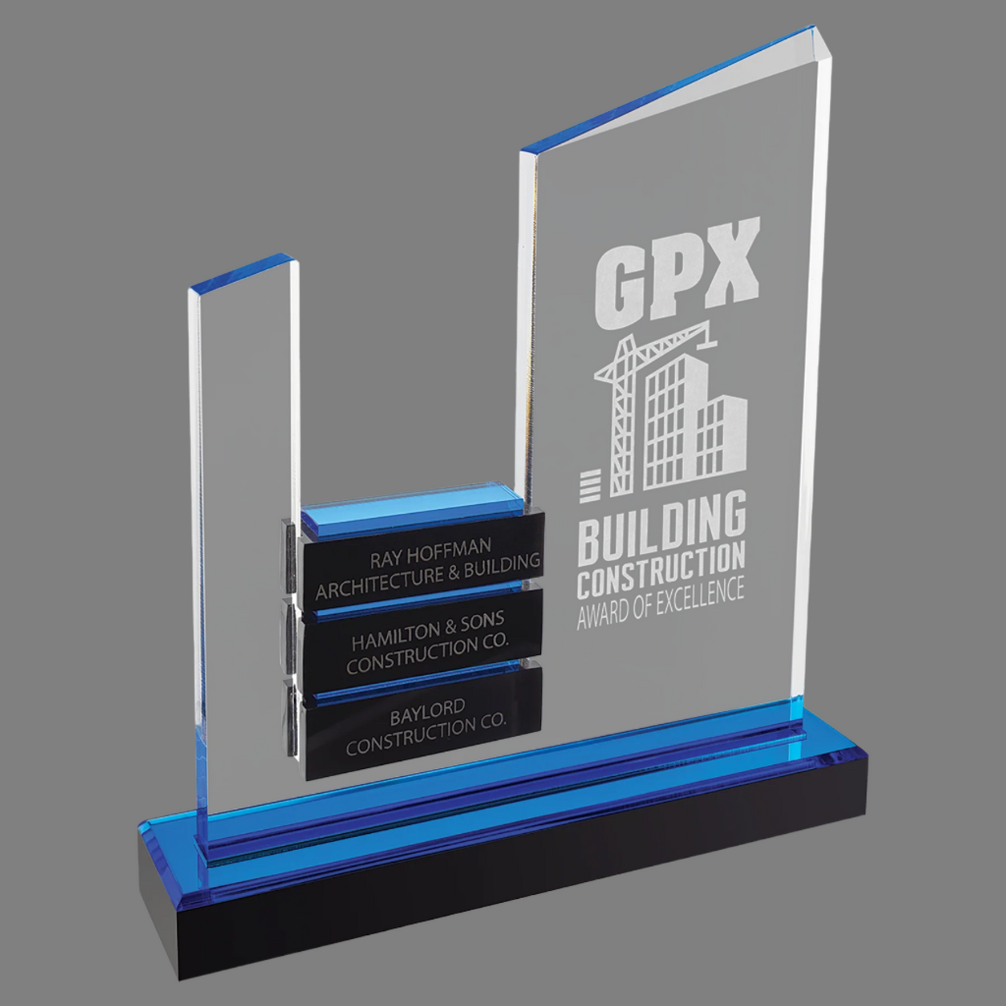 7" x 9" Blue Peak Slant Perpetual Impress Acrylic with 6 Blocks