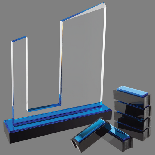 7" x 9" Blue Peak Slant Perpetual Impress Acrylic with 6 Blocks