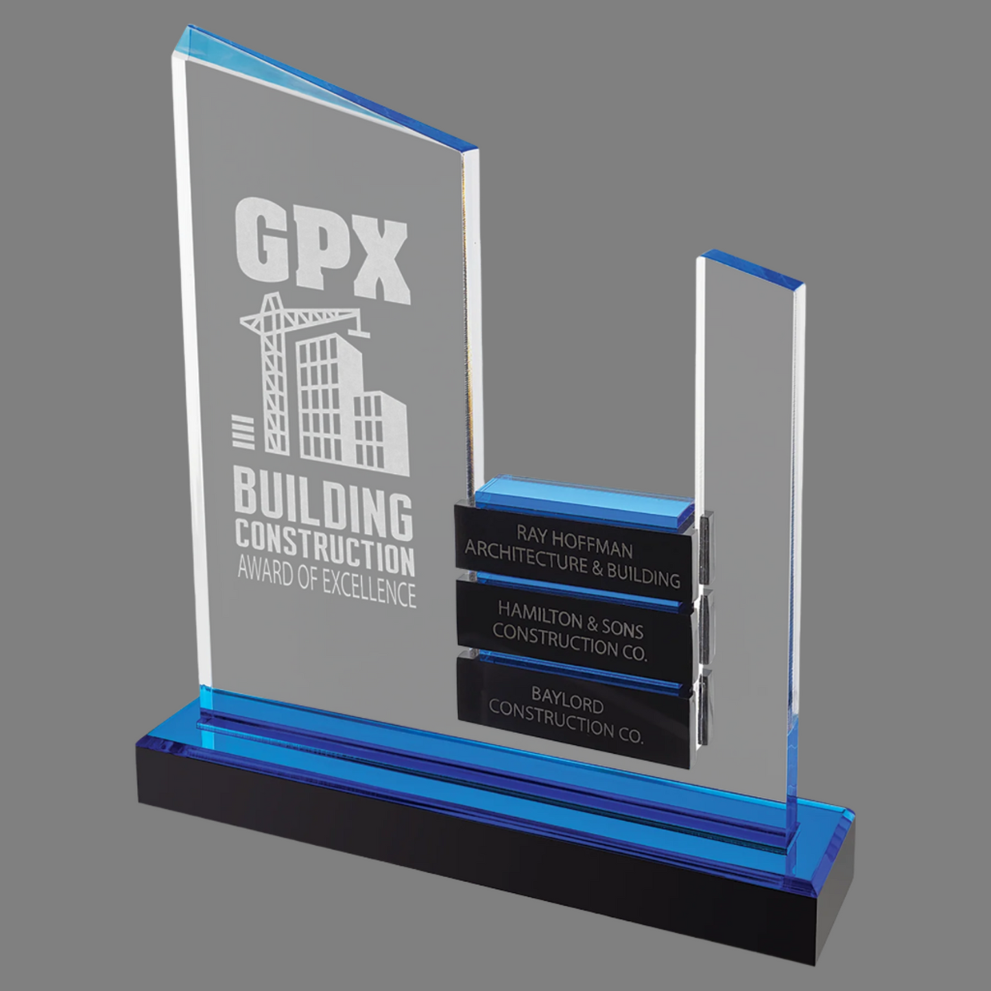 7" x 9" Blue Peak Slant Perpetual Impress Acrylic with 6 Blocks