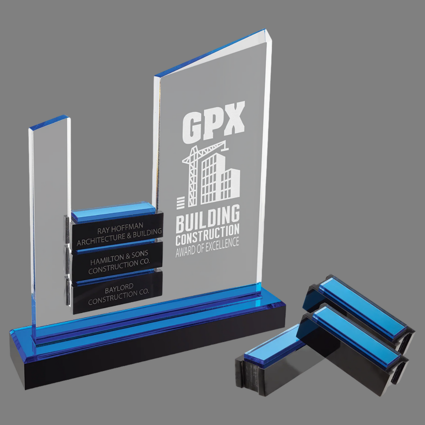 7" x 9" Blue Peak Slant Perpetual Impress Acrylic with 6 Blocks